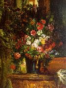 Bouquet of Flowers on a Console_3 Eugene Delacroix